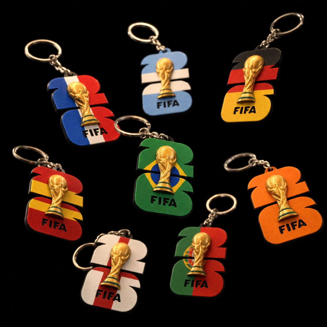 Chaveiros das Bandeiras com a Taça